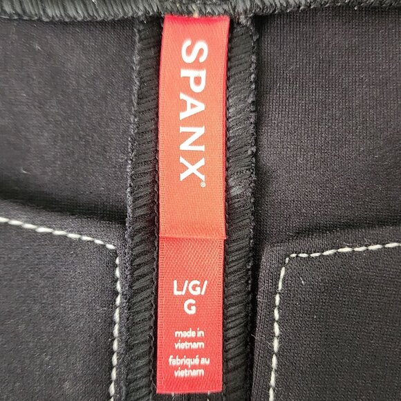 SPANX Contrast Stitch Tie Waist Ponte Top Women's Large Office Buisness Career - Picture 5 of 11